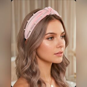 Pink Pearl Knot Headband